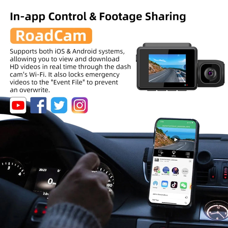 M700A 3 Channels Car Recorder 4K UHD Front+1080P Inside+2K Rear+GPS+WIFI Dash Cam, M700A – 4K