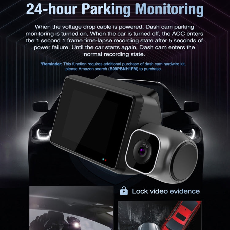 M700A 3 Channels Car Recorder 4K UHD Front+1080P Inside+2K Rear+GPS+WIFI Dash Cam, M700A – 4K