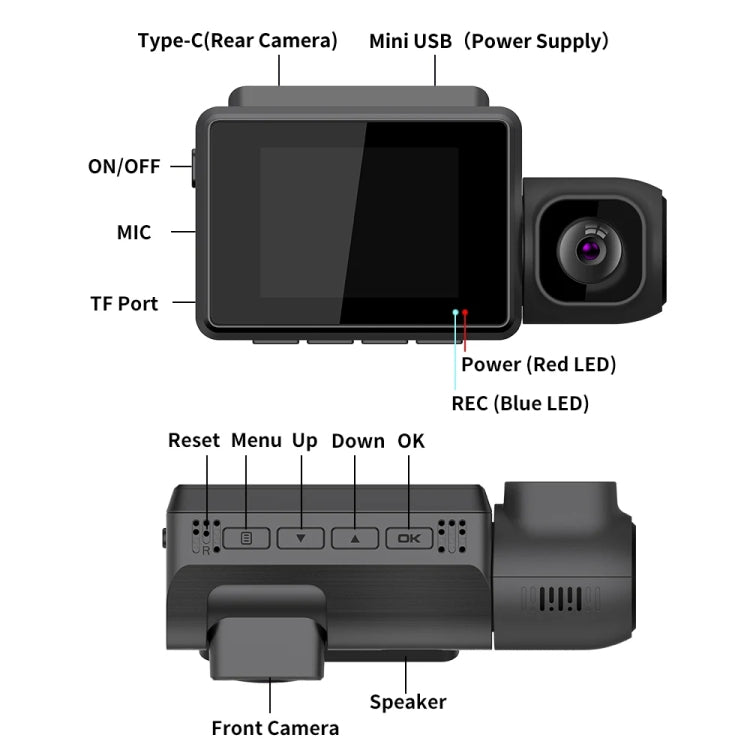 M700A 3 Channels Car Recorder 4K UHD Front+1080P Inside+2K Rear+GPS+WIFI Dash Cam, M700A – 4K