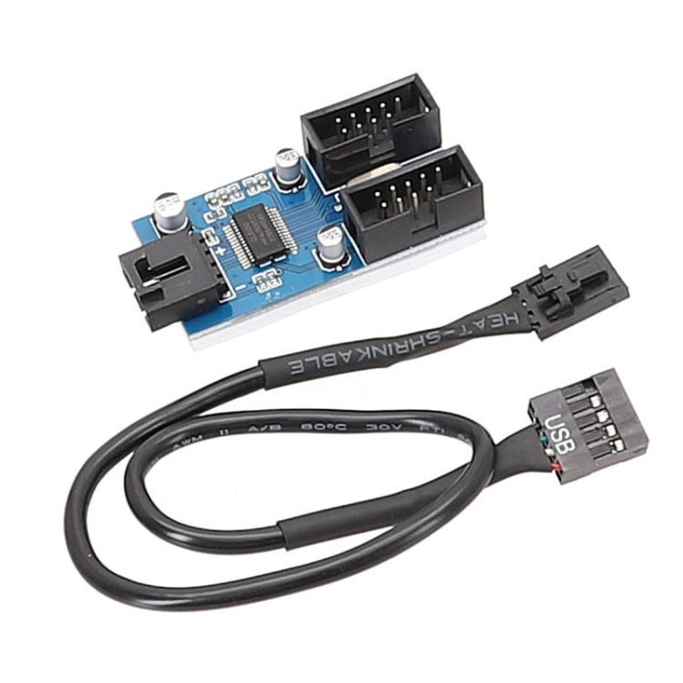 Motherboard 9Pin USB2.0 1 In 2 Extension Cable With Chip Support Multiple Interface For Shared Use, 1 In 2 – Durable Build, Easy to Use 1 In 2