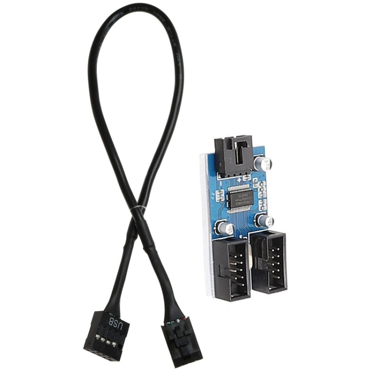 Motherboard 9Pin USB2.0 1 In 2 Extension Cable With Chip Support Multiple Interface For Shared Use, 1 In 2 – Durable Build, Easy to Use