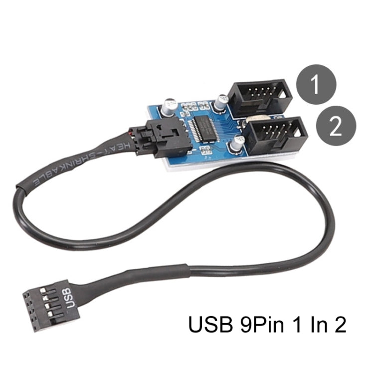 Motherboard 9Pin USB2.0 1 In 2 Extension Cable With Chip Support Multiple Interface For Shared Use, 1 In 2 – Durable Build, Easy to Use