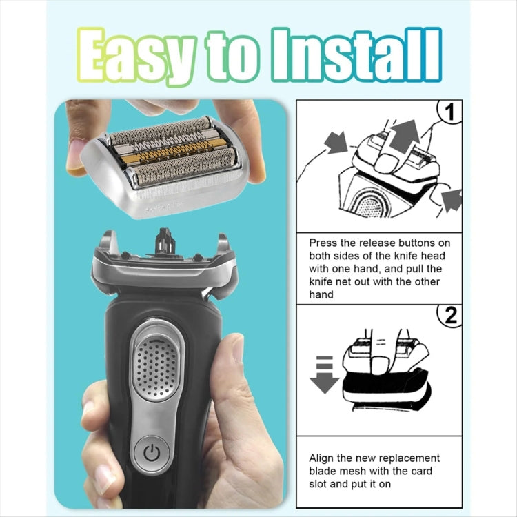 For Braun Series 9 Pro Electric Shaver 94M Blade Gold Mesh Cover, With Words, Without Words – Durable Build, Easy to Use