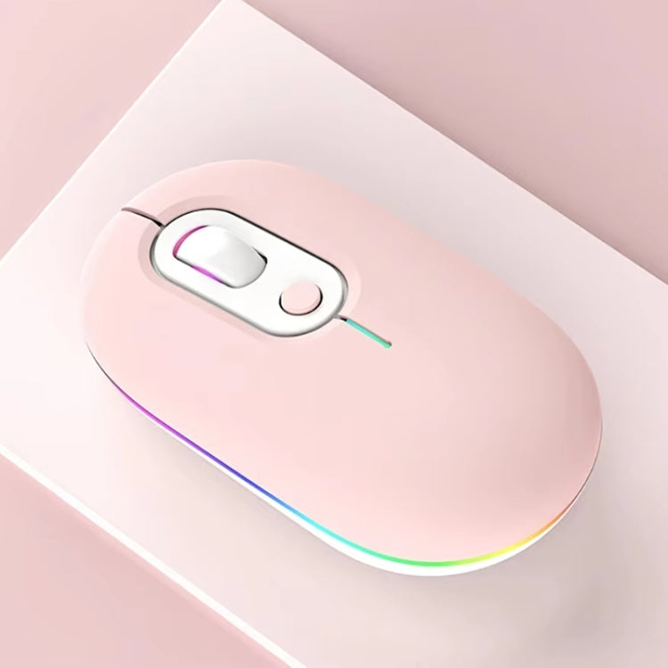 Rechargeable Illuminated Silent Wireless Mouse, 2.4G Pink, 2.4G Blue, 2.4G Green, 2.4G+Bluetooth Pink, 2.4G+Bluetooth Blue, 2.4G+Bluetooth Green – Bluetooth