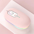 Rechargeable Illuminated Silent Wireless Mouse, 2.4G Pink, 2.4G Blue, 2.4G Green, 2.4G+Bluetooth Pink, 2.4G+Bluetooth Blue, 2.4G+Bluetooth Green – Bluetooth