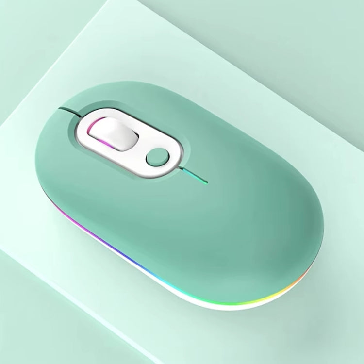 Rechargeable Illuminated Silent Wireless Mouse, 2.4G Pink, 2.4G Blue, 2.4G Green, 2.4G+Bluetooth Pink, 2.4G+Bluetooth Blue, 2.4G+Bluetooth Green – Bluetooth 2.4G Green