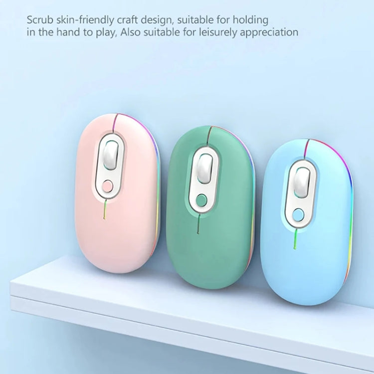 Rechargeable Illuminated Silent Wireless Mouse, 2.4G Pink, 2.4G Blue, 2.4G Green, 2.4G+Bluetooth Pink, 2.4G+Bluetooth Blue, 2.4G+Bluetooth Green – Bluetooth