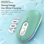 Rechargeable Illuminated Silent Wireless Mouse, 2.4G Pink, 2.4G Blue, 2.4G Green, 2.4G+Bluetooth Pink, 2.4G+Bluetooth Blue, 2.4G+Bluetooth Green – Bluetooth