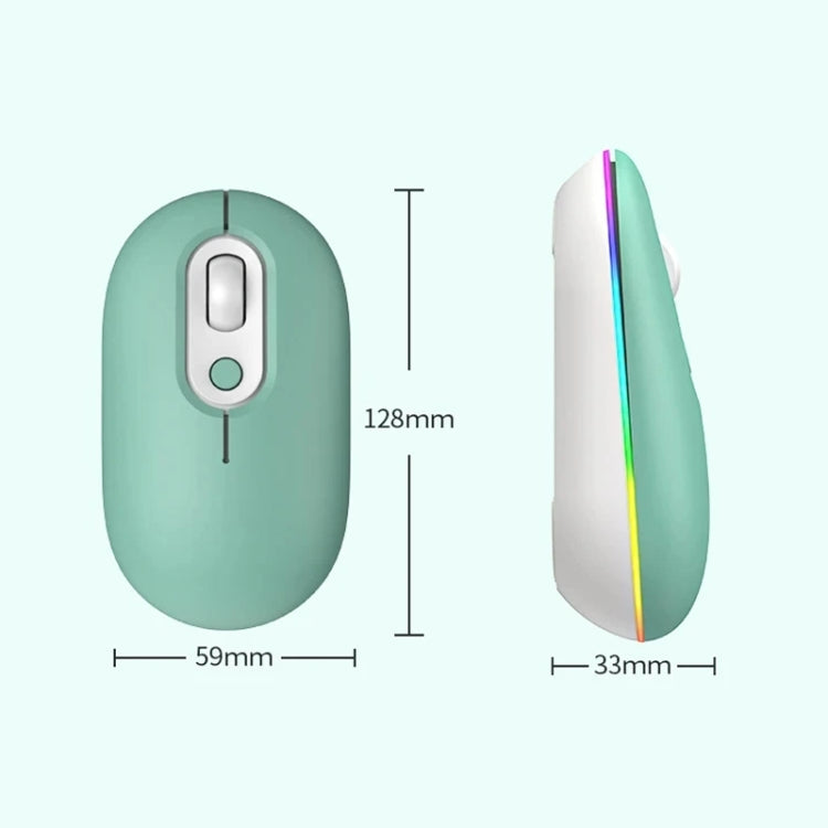 Rechargeable Illuminated Silent Wireless Mouse, 2.4G Pink, 2.4G Blue, 2.4G Green, 2.4G+Bluetooth Pink, 2.4G+Bluetooth Blue, 2.4G+Bluetooth Green – Bluetooth