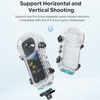 For Insta360 X4 aMagisn 50m Depth Waterproof Protective Case Quick Release Invisible Diving Cover, Waterproof Case