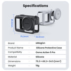 For DJI Osmo Action 5 Pro aMagisn Silicone Protective Case with Lanyard and Lens Cap