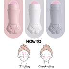 Natural Rose Quartz Face Oil Absorbing Roller Volcanic Stone Facial Skin Repair Cleansing Massager