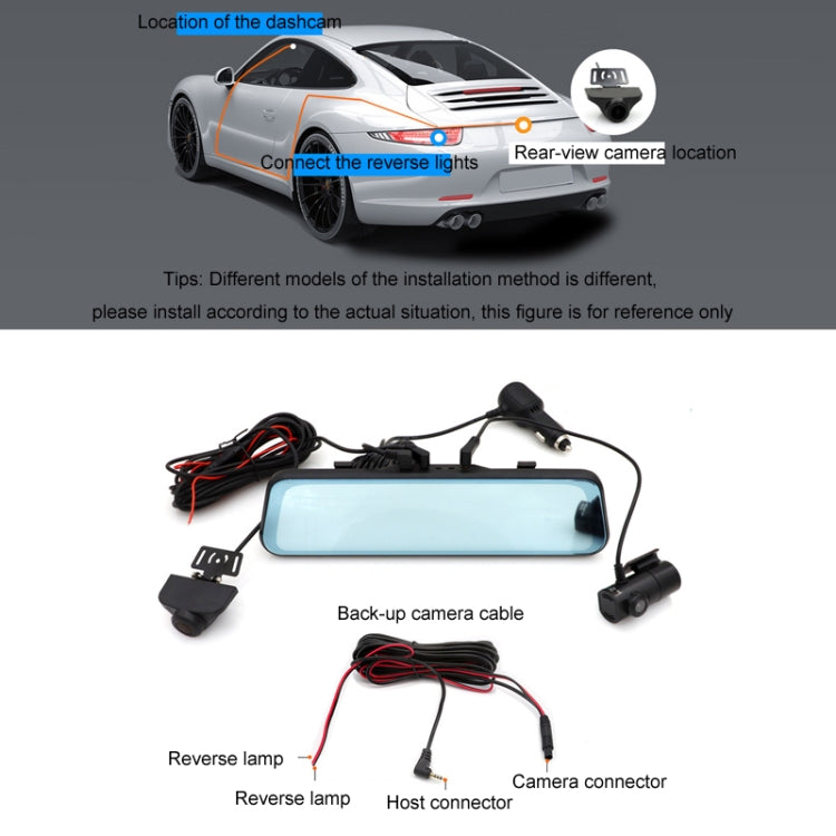 Car HD WIFI Interconnected Triple Camera Driving Recorder, With GPS, WIFI Interconnection, With Right Blind Spot System – Anti-Scratch