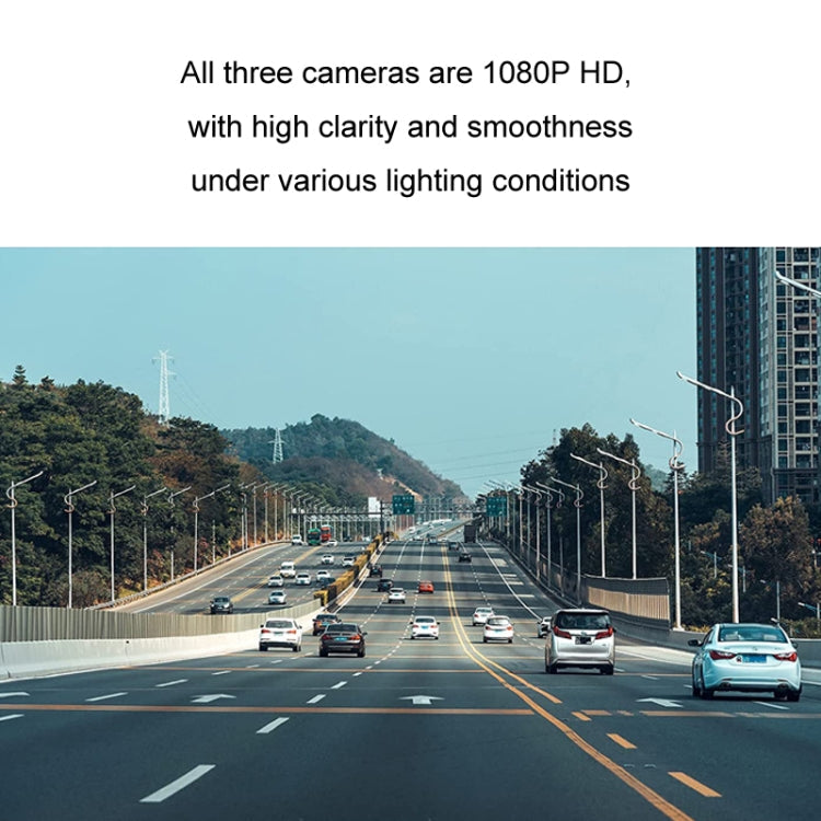 Car HD WIFI Interconnected Triple Camera Driving Recorder, With GPS, WIFI Interconnection, With Right Blind Spot System – Anti-Scratch