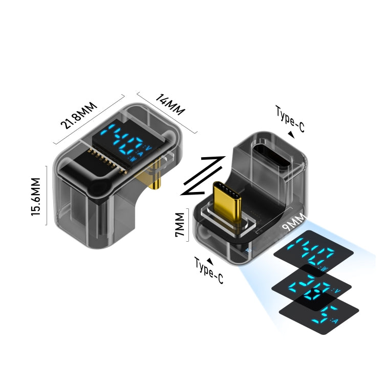 Type-C Digital Display U Type Adaptor 180 Degree Elbow 140W 4.0 Adaptor, 180 Degree Elbow – TPU