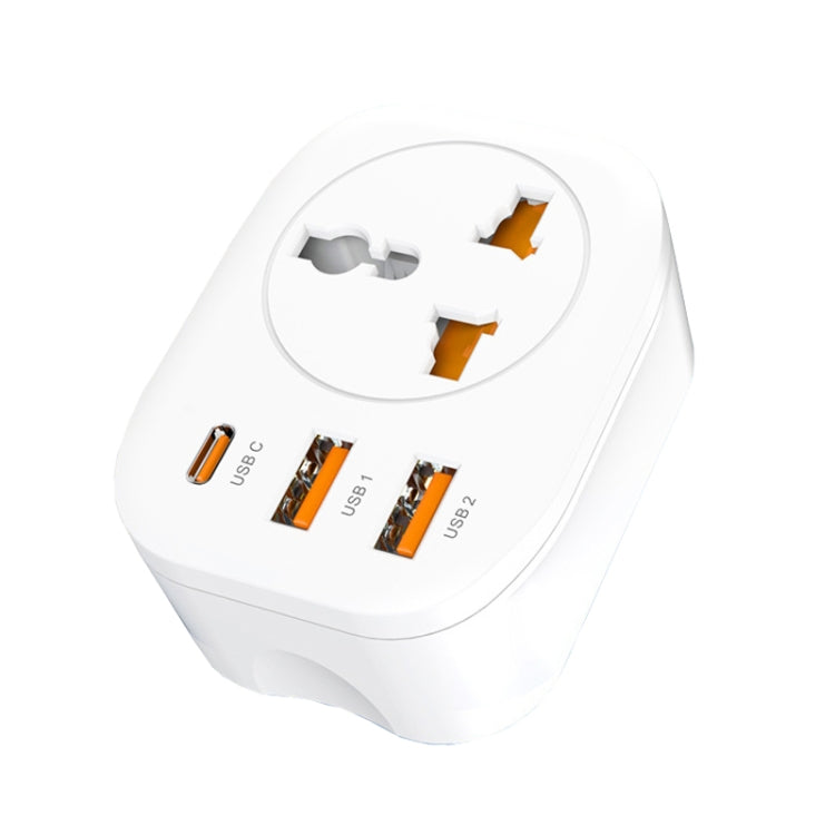 Universal Converter Plug 2USB+Type-C Smart Converter Socket, UK Plug, US Plug, EU Plug UK Plug