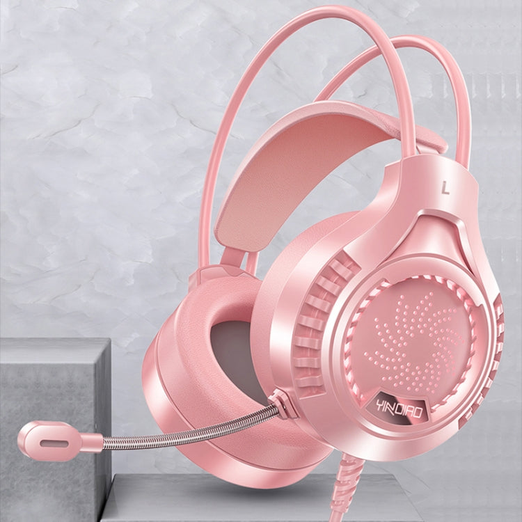 YINDIAO Q7 Colorful Light Computer Wired Headset USB Gaming Headset, Dual 3.5mm + USB Black, Dual 3.5mm + USB White, Dual 3.5mm + USB Pink, USB7.1 Sound Card White, USB7.1 Sound Card Pink – Magnetic, TPU Dual 3.5mm + USB Pink