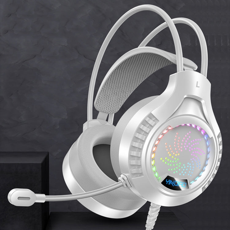 YINDIAO Q7 Colorful Light Computer Wired Headset USB Gaming Headset, Dual 3.5mm + USB Black, Dual 3.5mm + USB White, Dual 3.5mm + USB Pink, USB7.1 Sound Card White, USB7.1 Sound Card Pink – Magnetic, TPU USB7.1 Sound Card White