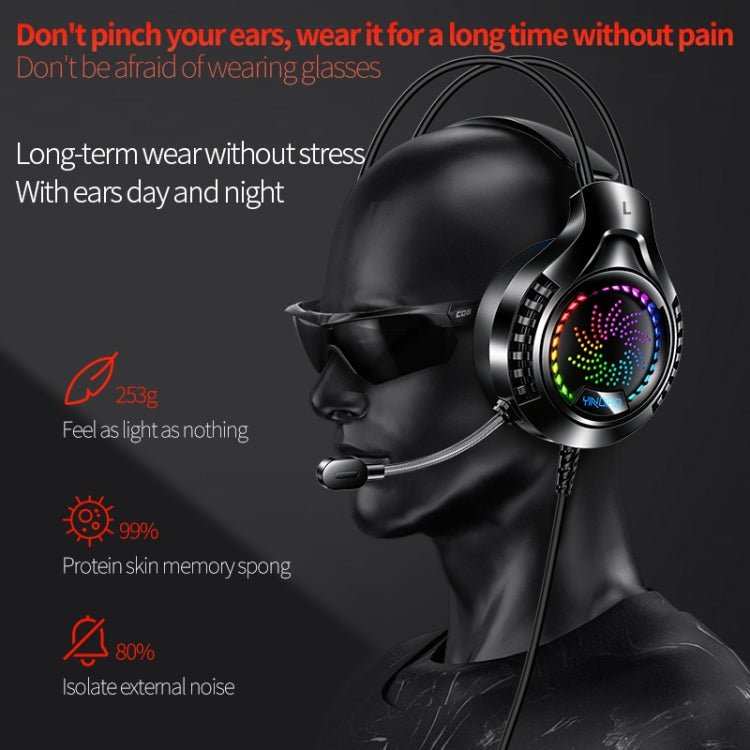 YINDIAO Q7 Colorful Light Computer Wired Headset USB Gaming Headset, Dual 3.5mm + USB Black, Dual 3.5mm + USB White, Dual 3.5mm + USB Pink, USB7.1 Sound Card White, USB7.1 Sound Card Pink – Magnetic, TPU