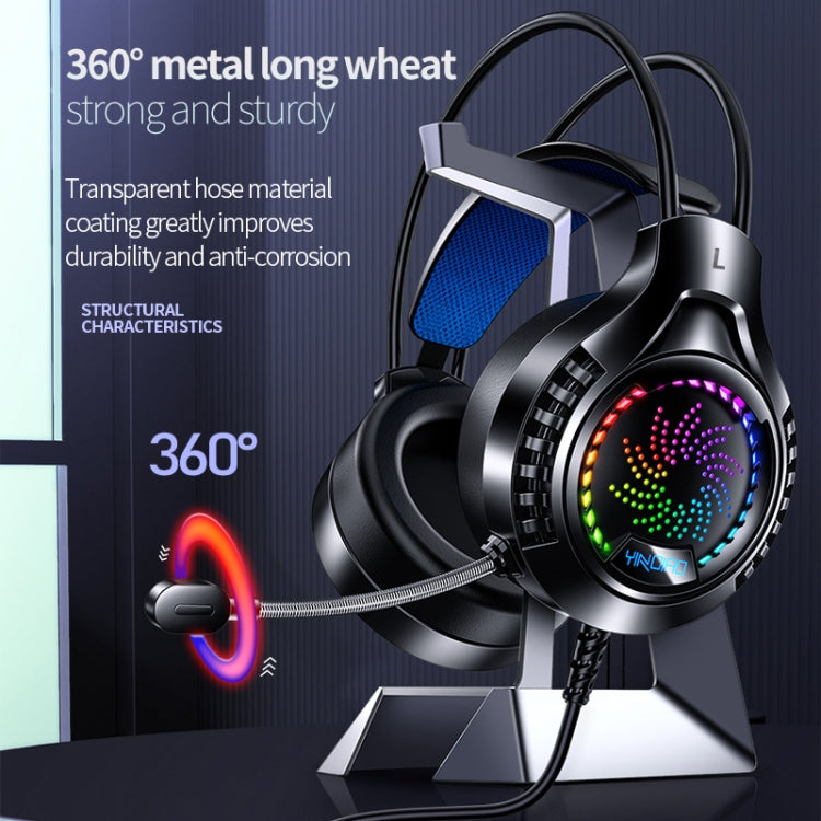 YINDIAO Q7 Colorful Light Computer Wired Headset USB Gaming Headset, Dual 3.5mm + USB Black, Dual 3.5mm + USB White, Dual 3.5mm + USB Pink, USB7.1 Sound Card White, USB7.1 Sound Card Pink – Magnetic, TPU
