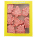 Christmas Biscuit Molds Cartoon 3D Pressing Fondant Cake Cookie Cutting Molds, 8pcs /Set 8pcs Set