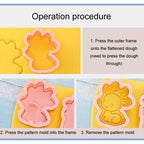 Christmas Biscuit Molds Cartoon 3D Pressing Fondant Cake Cookie Cutting Molds, 8pcs /Set