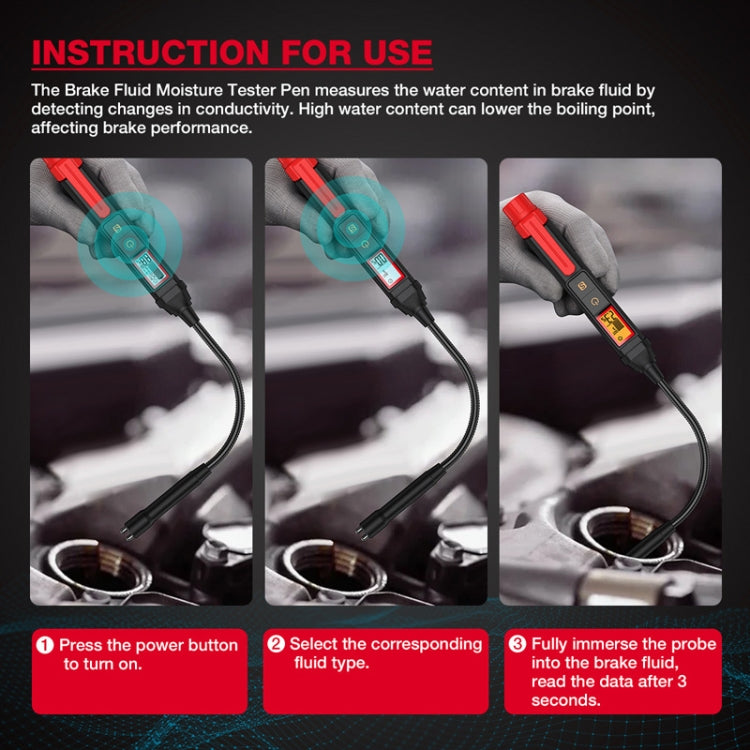 HABOTEST HT663L Motorcycle Vehicle Brake Fluid Moisture Detection Pen, HT663L – Durable Build, Easy to Use
