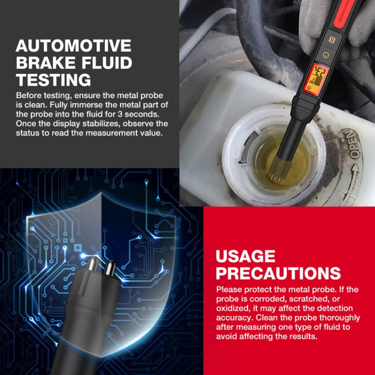 HABOTEST HT663 Motorcycle Vehicle Brake Fluid Moisture Detection Pen, HT663 – Durable Build, Easy to Use