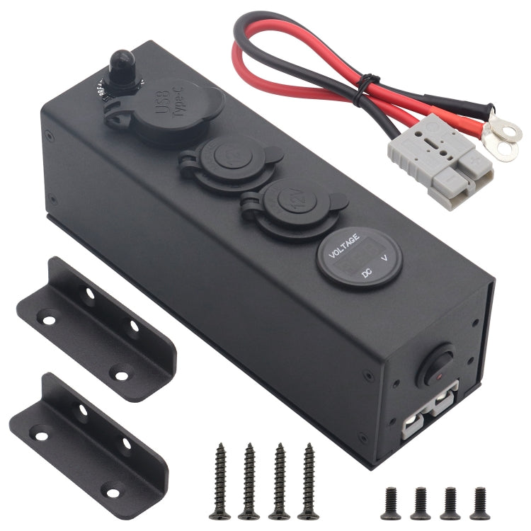USB Voltmeter Cigarette Lighter Socket With Switch Power Box For Car And Ship, AOS3515-1, AOS3515-50A-Z With 30CM Cable – Aluminum Alloy, TPU AOS3515-50A-Z With 30CM Cable