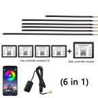 Car Hidden Acrylic LED Colorful Decorative Atmosphere Light Strip, 6 in 1, 10 in 1, 14 in 1, 18 in 1, 22 in 1