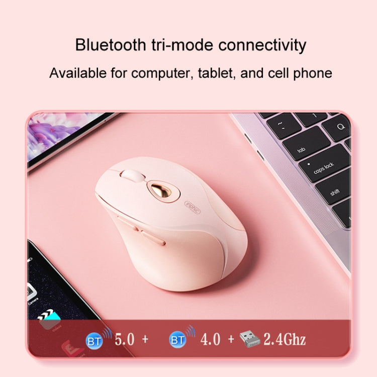 Inphic DR801 2.4G+Bluetooth 5.0/4.0 Wireless Mouse USB Tri-Mode Mute Rechargeable Girls Office Home Gaming Mouse – Bluetooth