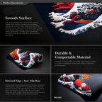 Big Wave Gaming Mouse Pad Non-Slip Rubber Desk Mat, 400x900x3mm – Non-slip