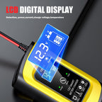 FOXSUR 12V8A SUV Car Motorcycle Intelligent Repair Type Lead-acid Battery Charger, EU Plug, US Plug, UK Plug – TPU