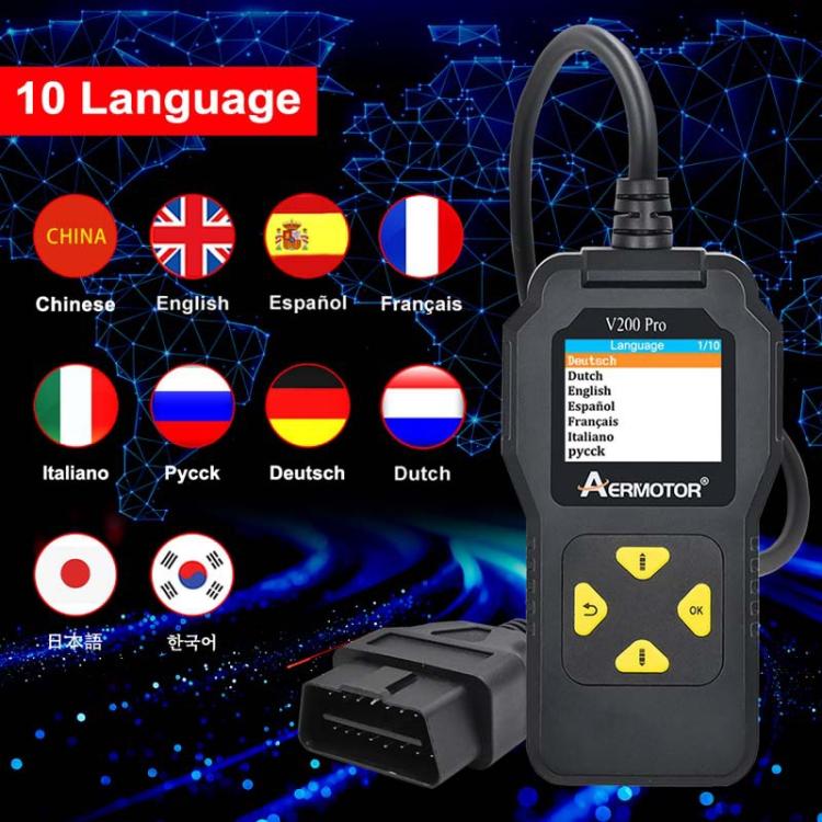 AERMOTOR V200PRO Car Troubleshooter Engine Inspection Scanner Readout Card ELM327 Battery Inspection Tool – Durable Build, Easy to Use
