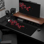 Ink Painting Cherry Blossom Rubber Non-Slip Mouse Pad Desk Mat, 300x600x2mm, 300x700x2mm, 300x800x2mm, 400x900x2mm – Non-slip