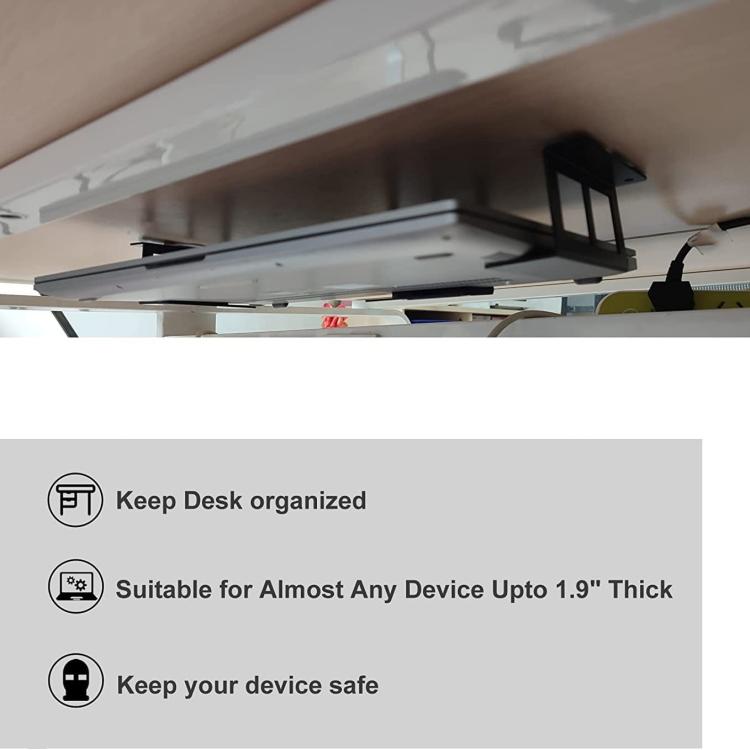 Under Desk Laptop Tablet Mini PC Storage Stand Metal Invisible Tray Rack, 4.8cm, 6.8cm – Durable Build, Easy to Use
