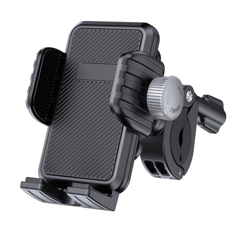Bicycle Motorcycle Shock Absorption Mobile Phone Holder Gravity Navigation Mount Black