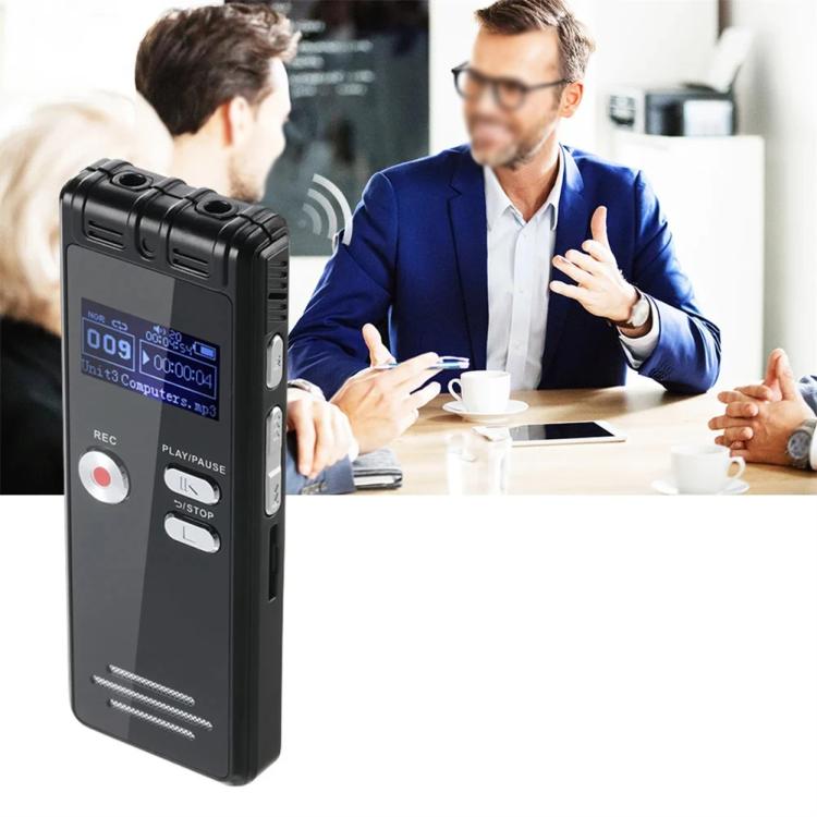 SK6 0.8-inch LED Screen Interview Recorder USB Rechargeable MP3 Player, Without Memory, 32GB – TPU, 4K