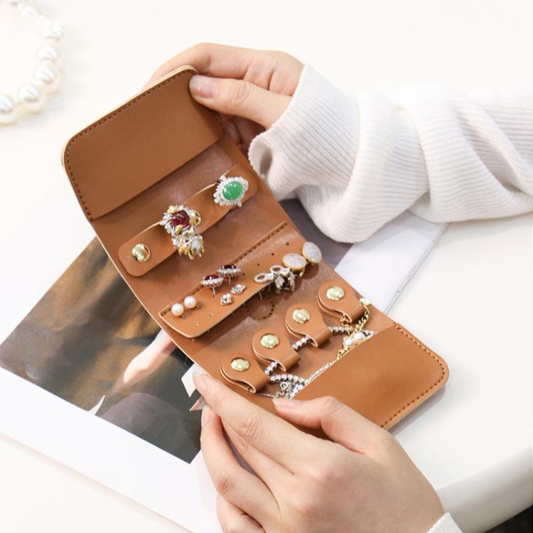 PU Multifunction Jewelry Bag Travel Portable Earrings Rings Necklaces Bracelets Jewelry Storage Bag – Leather