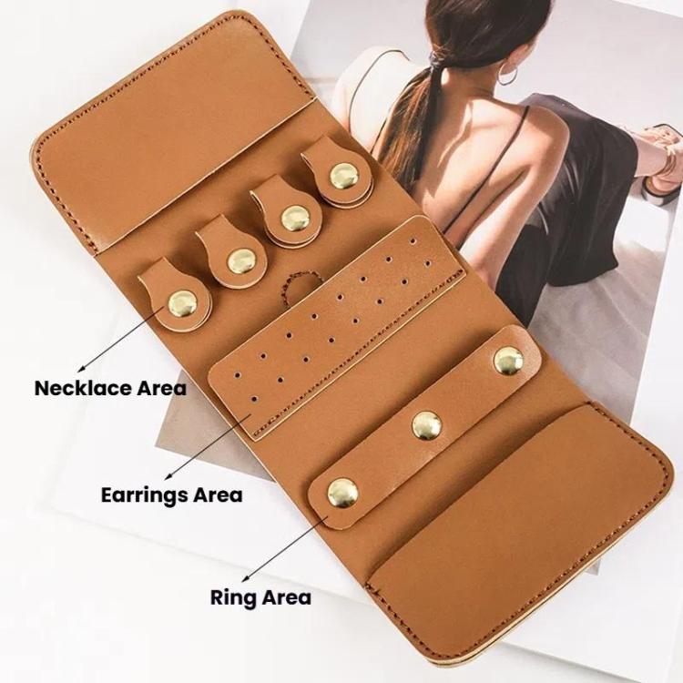 PU Multifunction Jewelry Bag Travel Portable Earrings Rings Necklaces Bracelets Jewelry Storage Bag – Leather