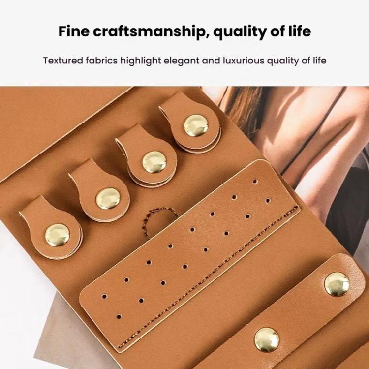 PU Multifunction Jewelry Bag Travel Portable Earrings Rings Necklaces Bracelets Jewelry Storage Bag – Leather