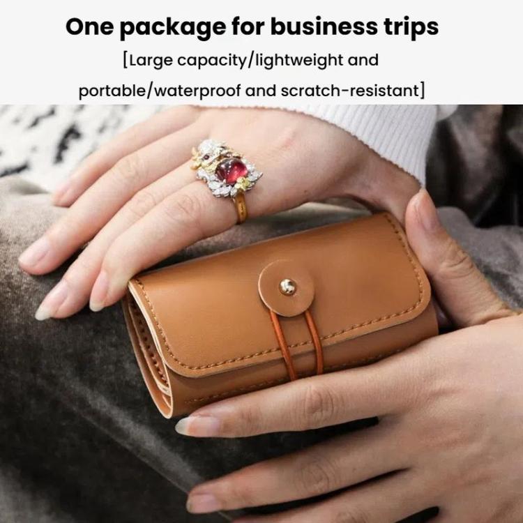 PU Multifunction Jewelry Bag Travel Portable Earrings Rings Necklaces Bracelets Jewelry Storage Bag – Leather