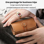 PU Multifunction Jewelry Bag Travel Portable Earrings Rings Necklaces Bracelets Jewelry Storage Bag – Leather