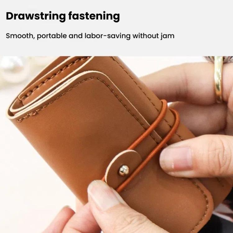 PU Multifunction Jewelry Bag Travel Portable Earrings Rings Necklaces Bracelets Jewelry Storage Bag – Leather
