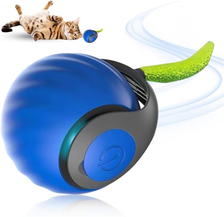 Smart Self Rolling Ball Interactive Cat Toys USB Rechargeable Cat Ball Two Speed Adjustment, TUTU Orange, TUTU Blue – Durable Build, Easy to Use TUTU Blue Blue