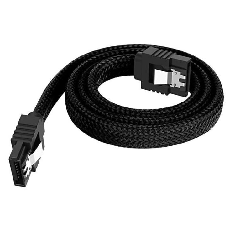 SATA3.0 With Aluminum Foil Shield Braided Cable Body Computer Hard Drive Power Cable, 0.5m – TPU 0.5m Black