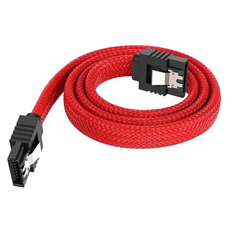 SATA3.0 With Aluminum Foil Shield Braided Cable Body Computer Hard Drive Power Cable, 0.5m – TPU 0.5m Red