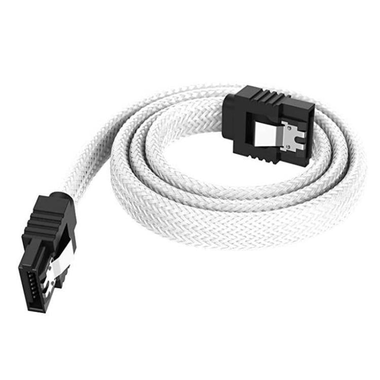 SATA3.0 With Aluminum Foil Shield Braided Cable Body Computer Hard Drive Power Cable, 0.5m – TPU 0.5m White
