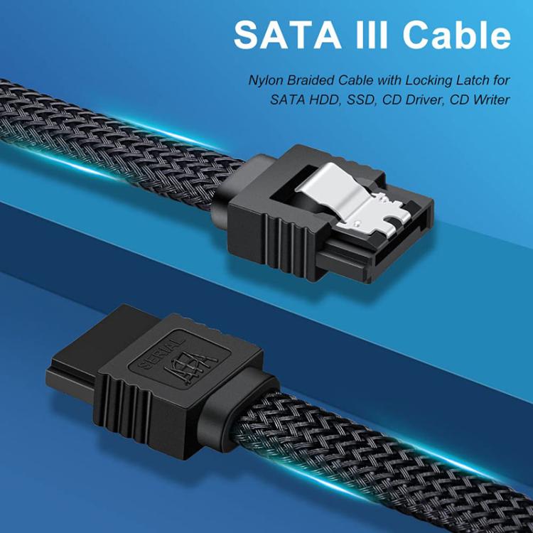 SATA3.0 With Aluminum Foil Shield Braided Cable Body Computer Hard Drive Power Cable, 0.5m – TPU