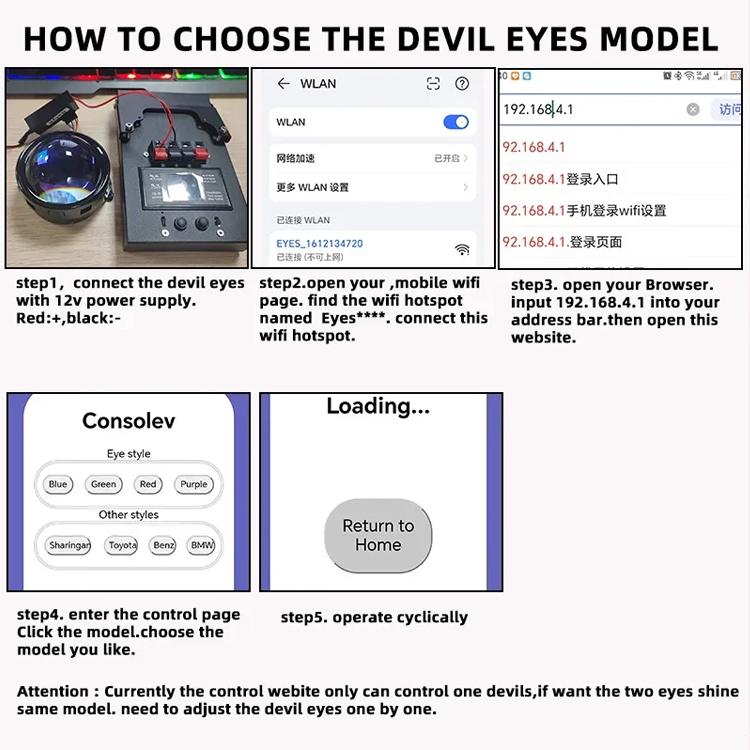 3-Inch Car Motorcycle LED Demon Eye Light Modification – Durable Build, Easy to Use, For Two